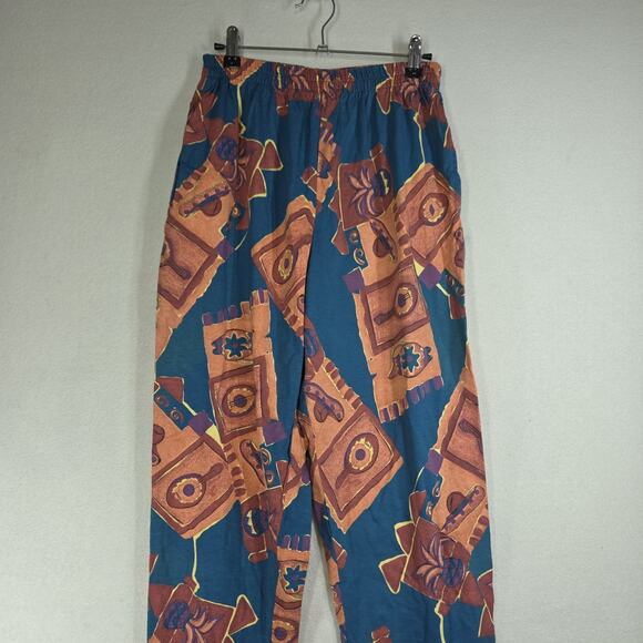 Vtg Chicos Pants Womens 1 L Abstract Cottagecore Grandma Pant Western Aztec - Picture 8 of 12